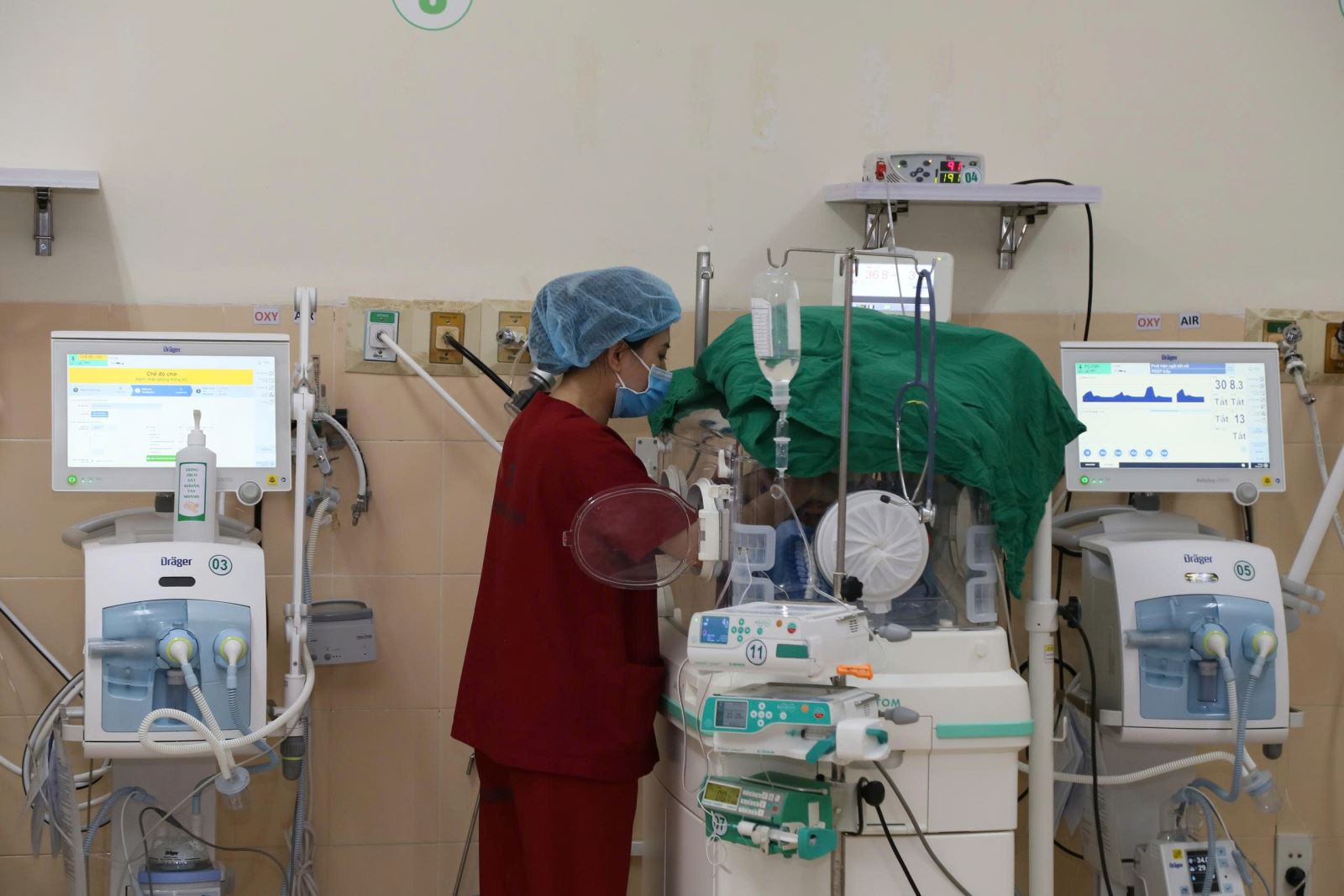 Một góc phòng NICU – BVĐK Thiện Hạnh.